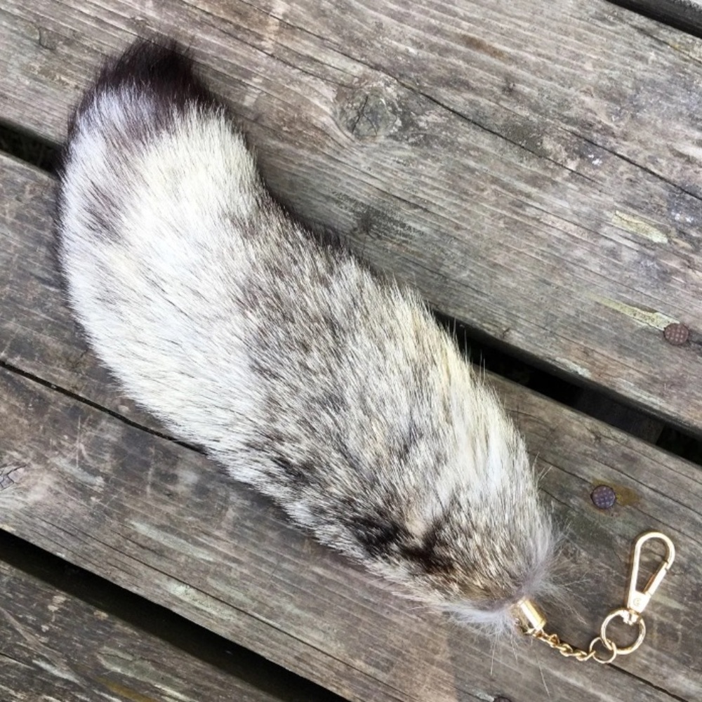 Real Sun Kit Fox Tail Keychain Purse Charm